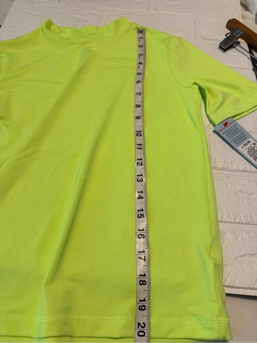 New Cat & Jack Bright Neon Green Swim Top Boys L (10/12)